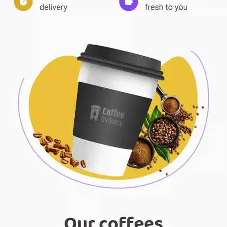 Coffee Delivery shopping cart interface.